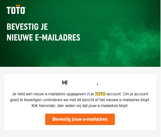 email verificatie TOTO Casino